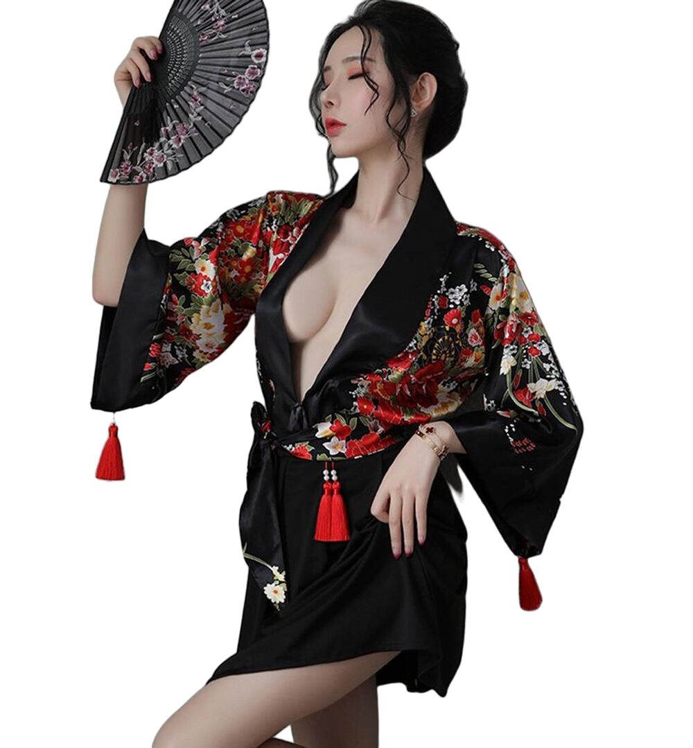4154 Sexy Cosplay Japanese Kimono Traditional Style Yukata Printed Pajamas